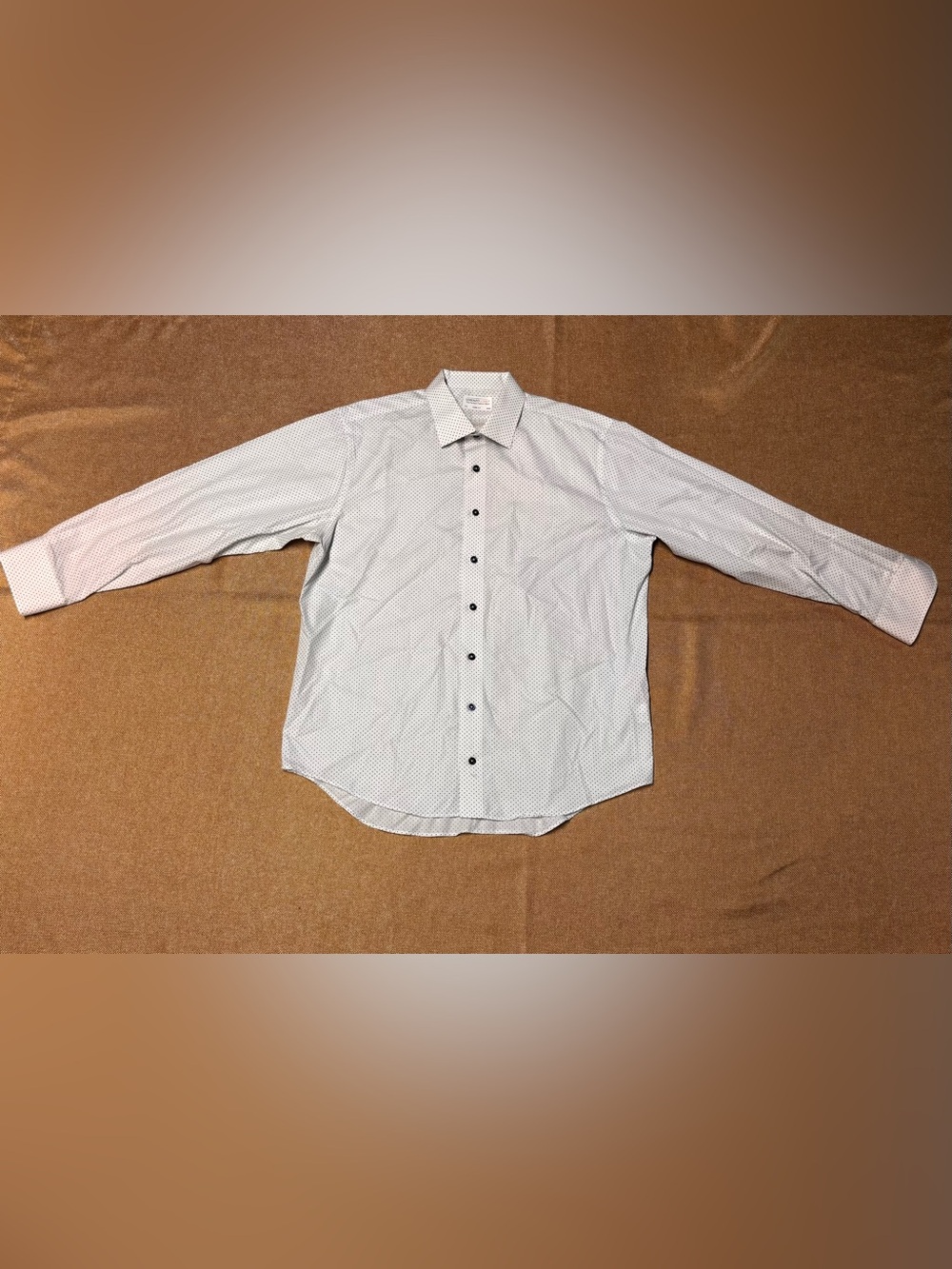 Lorenzo Uomo Trim Fit Men’s Button down 17.5 (34/35) Geometric Fish Print